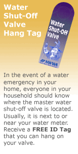 Water shut-off valve hang tag